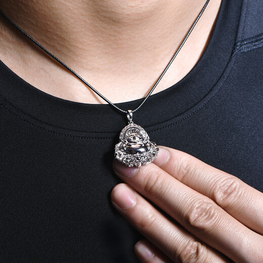 Pt.Charm new Pt950 platinum flame Buddha pendant, same style for men and women, platinum pendant, peace pendant, Maitreya Buddha pendant. If it is not in stock, it can be customized. Take 10g as an example.