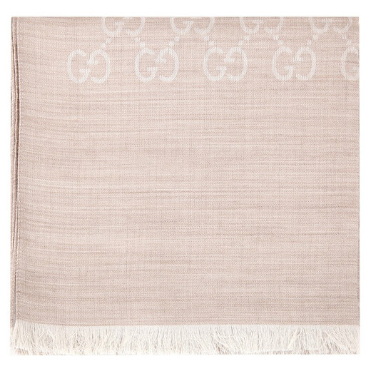 GUCCI Gucci scarf women's double G printed wool scarf beige 165904 3G646 9500