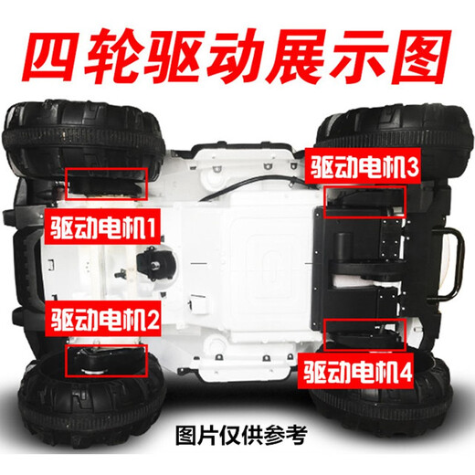 La voiture électrique pour enfants autorisée par Fulbao Mercedes-Benz peut s'asseoir sur une personne, poussette de voiture à quatre roues avec jouet pour bébé télécommandé, quatre roues motrices peintes en rouge + siège en cuir + porte hydraulique + pneu souple