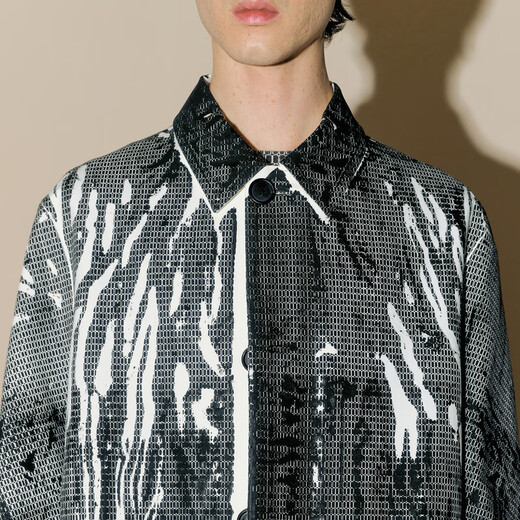 Sketch Neil Barrett co-branded Sketch autumn and winter new loose lapel windbreaker casual mesh fashion jacket 001 black S