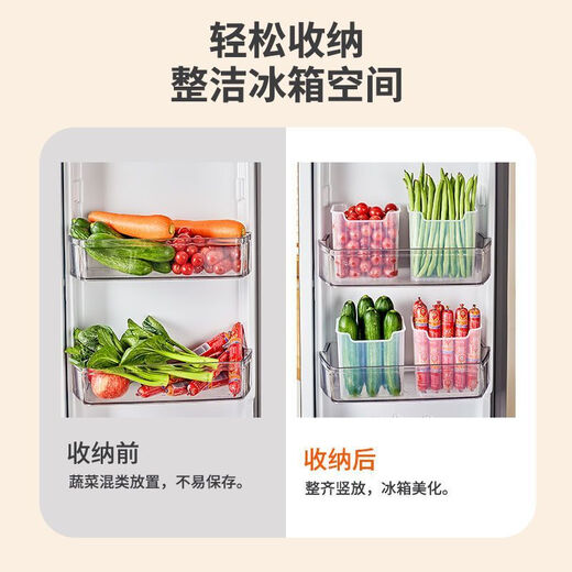 Refrigerator inner door storage box, divided into categories, storage rack, food and vegetable crisper, onion, ginger and garlic sealed jar, refrigerator capacity expansion tool, 6 pieces