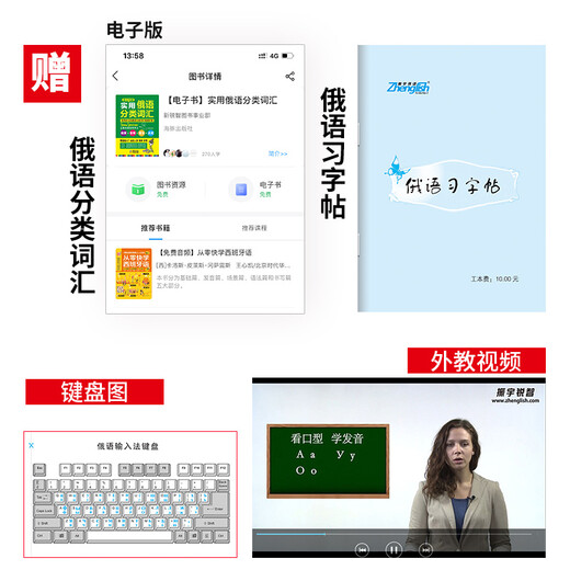 零起点俄语金牌入门+365天俄语口语大全+15000俄语单词随身  附赠发音视频+音频+字帖+键盘贴 俄语自学入门教材 俄语教材 俄语字帖 俄语键盘 俄语词汇（全3册）