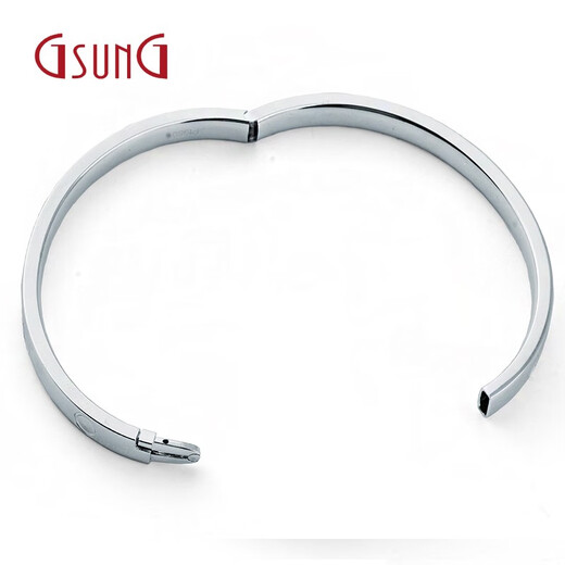 GsunG Platinum PT950 Bracelet Women's Platinum Men's and Women's Couple Bracelet Simple Fashion Spring Buckle Bracelet Priced by Gram Contact before bidding