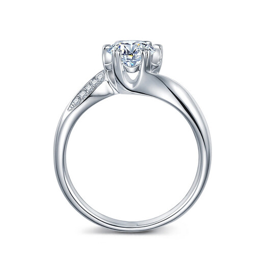 Star white 18k gold moissanite diamond six-claw snowflake twist arm diamond ring for women 1 carat wedding gift Chinese Valentine's Day platinum D color moissanite 1 carat - S925 9-20 circle can be noted