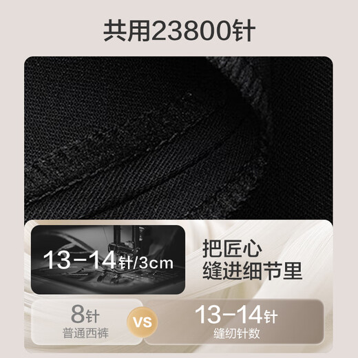 Jingjing Tokyo-made trousers men's casual trousers straight anti-wrinkle plus velvet suit men's trousers gift black 34