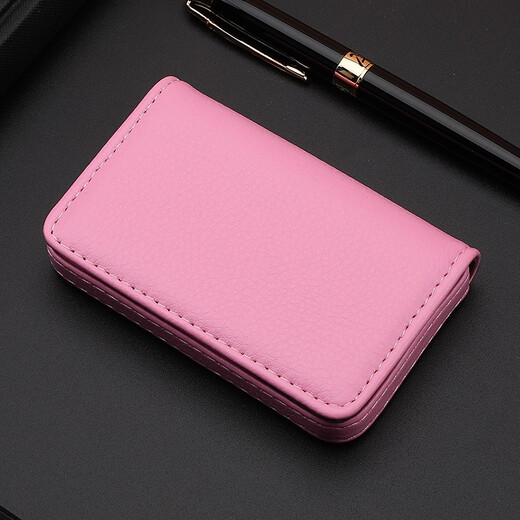 【现货速发】商务名片夹便携男士时尚手推式名片盒女士大容量名片包多功能卡包创意卡片收纳盒随身PU仿皮制 棕色