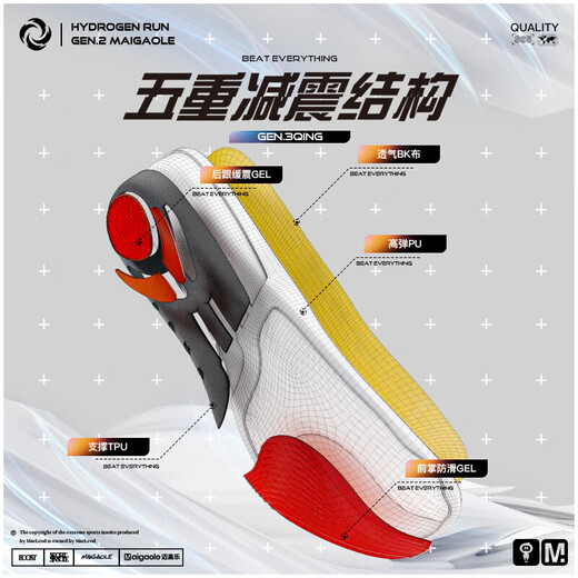 McGola Nuiyo Professional Arch Support Sports Insole Basketball Running Shock Absorbing Men's Black Blue 37-38