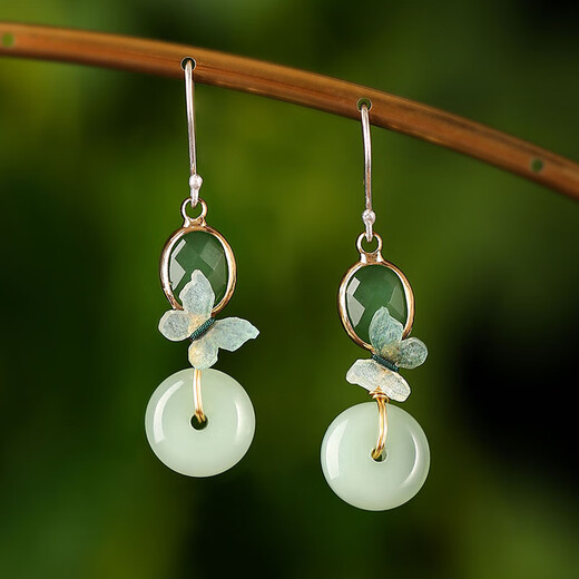 Ancient sayings and modern style, ancient style earrings with cheongsam, retro Chinese style earrings, 2025 new trendy women's 925 silver ear hooks