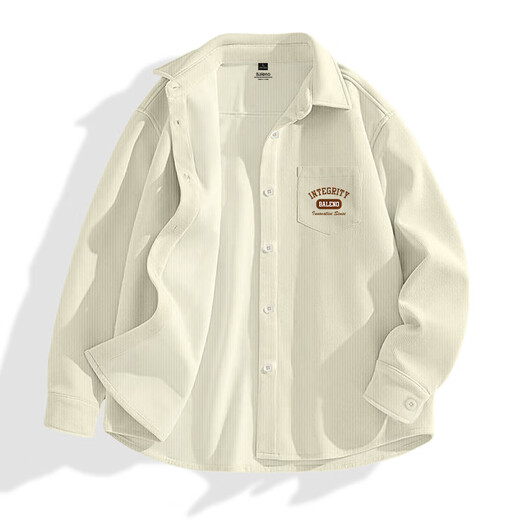 班尼路（Baleno）衬衫男士秋季重磅260G翻领内搭开衫情侣百搭外穿长袖韩版潮流外套