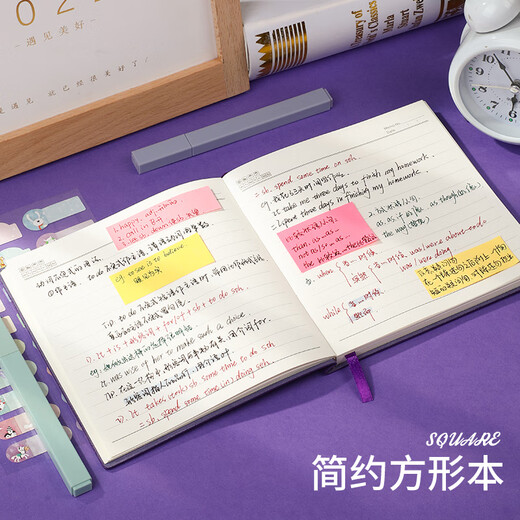 MU Lei Square Notebook, Square Book-Auszug aus dem Text des Artikels, junge Menschen mit hohem Erscheinungsbild, Square-Handbuch, Ins-Stil, College-Studenten-Aufnahmeprüfungsbuch, können Flat Square Book, Reading Handbook, 12004-Small Classical Green-2 Books sein