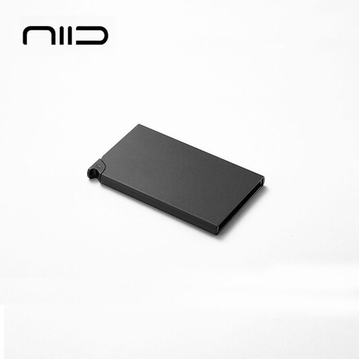 NIID card holder for men, automatic pop-up aluminum alloy card box, anti-theft degaussing bank card holder, black