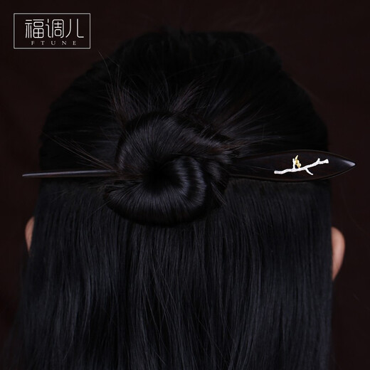 Fu Tiaoer's hand-designed 925 silver bird Yiyi and hairpin gift hairpin from a tree branch for women, ancient style Hanfu hairpin, Valentine's Day gift 1
