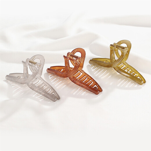 Chimera (CHIMERA) 3-piece set of cross-grip clips on the back of the head, temperament, large acrylic shark clip, hair clip, hair catcher, hair accessories, hair clip