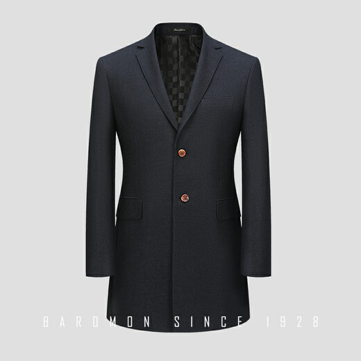 BAROMON anti-wrinkle and iron-free suit men's business casual men's single suit British style long formal jacket for work interview navy blue 180A