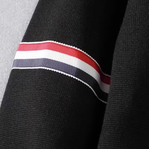 Kuraishi Kazuki Kuraishi Kazuki trendy brand classic three-stripe jacket cardigan coat men's autumn new versatile couple sweater black 2XL