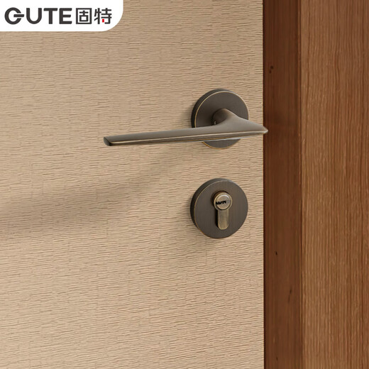 GUTE French brass door lock bedroom door lock indoor silent door lock solid wood door lock room door lock handle universal lock coffee bronze bedroom door lock