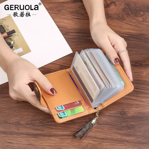 Gorola card bag, bank card, women's multi-card slot, document bag, compact card bag, business card bag, card holder, anti-degaussing card bag, burgundy