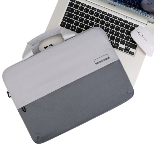 British-made BRINCH computer bag 15.6 inches Apple Huawei Xiaomi Lenovo Dell HP universal contrast color shoulder handbag waterproof and shockproof BW-249 thick gray