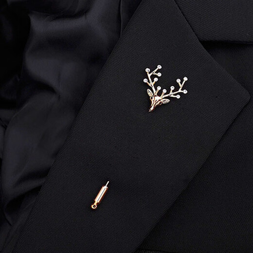 Farcoko brand brooch for men, high-end and elegant suit corsage, one-word brooch, fashion jewelry, birthday gift for boyfriend, golden white diamond
