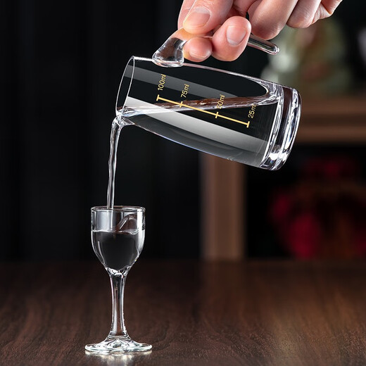 Genasi Crystal Liquor Cup Wine Divider Set Household Glass Small Spirits with Scale High-end Wine Set for Chinese Restaurants 150ml Crystal Wine Divider 6 Pack