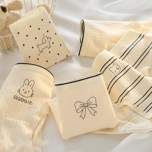 Girls' underwear development period 9-12 years old, 16-18 little girls, junior high school students, high school students' triangle shorts, baby cotton combination, 5 pieces, 160 M (65-85Jin Jin is equal to 0.5kg)