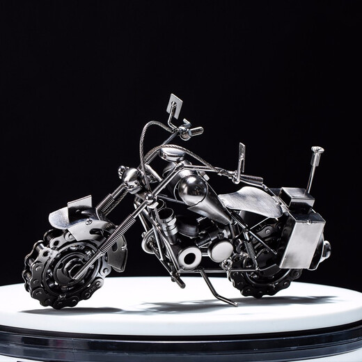 贝汉美（BHM）铁艺复古哈雷摩托车模型办公室装饰品客厅电视柜创意工艺品小摆件 古铜色 如图