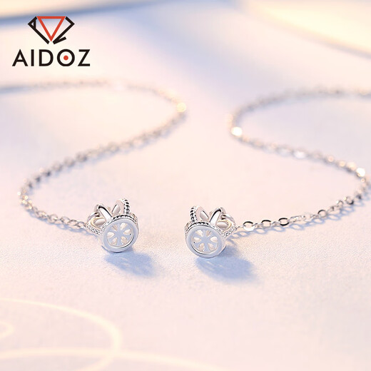 Aido Diamond pt950 long platinum ear wire women's small fresh crown platinum earrings weighing 2.7-2.9 grams + delivery certificate