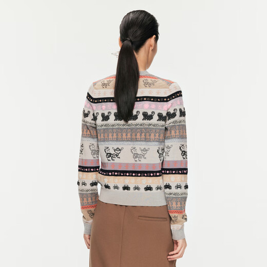 Jiangnan Buyi (Jnby) [Même style dans le centre commercial] 24 AUTOMNE NOUVEAU PRODUIT TRICHÉ V V VALLE JACQUARD 5O9314350 683 / Divers rose clair L L