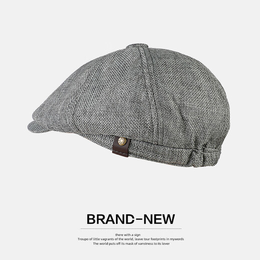 SOMUBAY hat men's spring and autumn beret middle-aged dad British retro progressive hat octagonal hat newsboy hat men's four-season hat gray one size fits 56-61CM