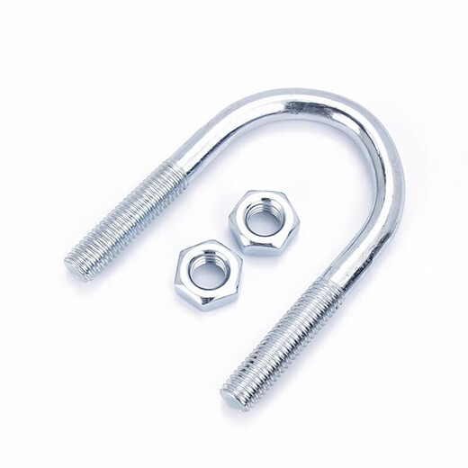 Jinchao galvanized U-shaped bolt screw extended U-shaped pipe clamp pipe clamp clamp fixed riding buckle M6MN8M10M12mm M8*34*54 (5 sets)
