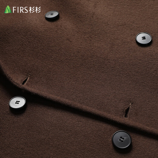 Shanshan sheep wool double-sided woolen woolen coat men's double-breasted autumn and winter mid-length woolen windbreaker jacket men's clothing