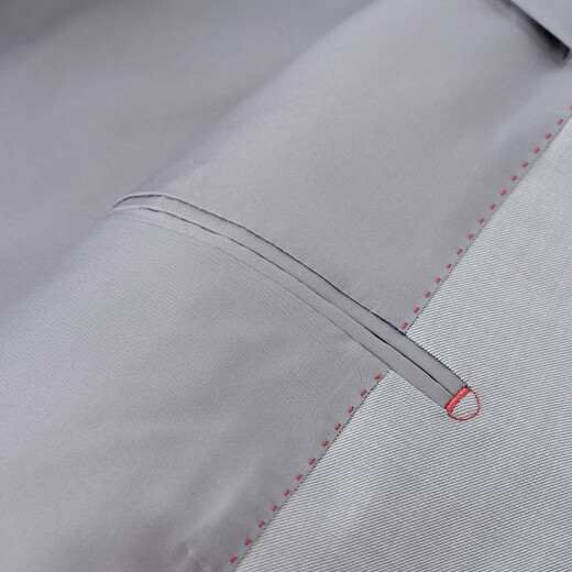 
HAIPAIHAOYU suit men's double-breasted business formal wear, waffle-necked slim suit professional suit banquet dress double slit 9901 light gray 180A