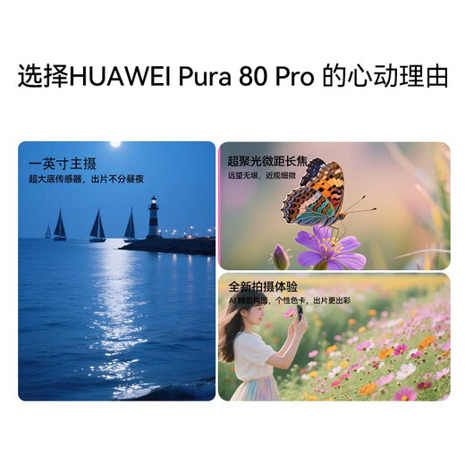 Huawei Pura 80 Pro Official Authentic New Phone 2025 Flagship Phone HUAWEI pura80pro Series p80 Hongmeng AI Smart Huawei Phone Glaze Black 12GB+1TB Official Standard Configuration