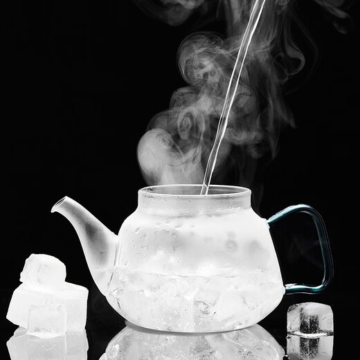 Mesni teapot glass teapot teapot Kung Fu tea set household thickened tropical-resistant filter liner kettle teapot green handle teapot 750ml