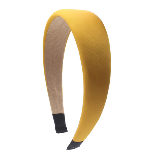 Xiao Panda Rose Story Liu Yifei and Huang Yimei's same yellow satin headband women's fall and winter wide-brimmed versatile outdoor headband yellow