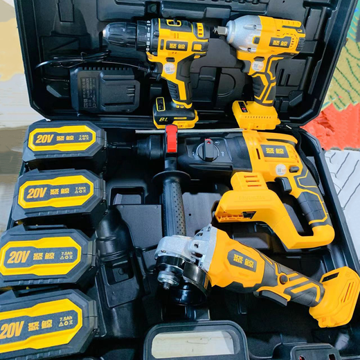 Raging Whale 15-cell battery brushless rechargeable electric hammer impact drill lithium electric angle grinder electric drill wrench battery universal set Ares VIP four-piece set hot recommendation recommended brushless four-piece set-four batteries and two charges