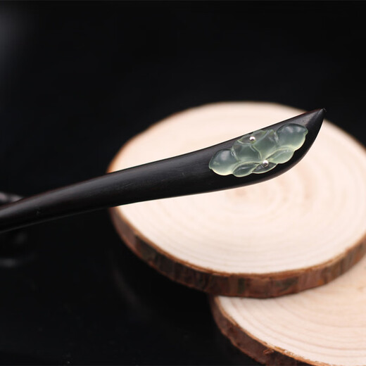Meng Junchen black sandalwood handmade S925 silver hairpin for women Hanfu Xiu jade ancient style hairpin step shake birthday Valentine's Day gift No. 1 style + default packaging