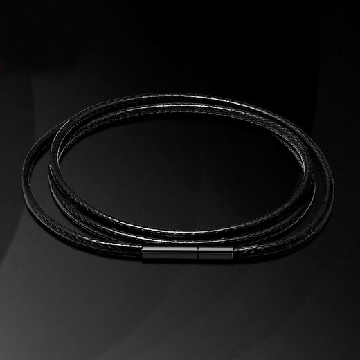 Simple and fine pendant lanyard, gold crystal lanyard, black hidden buckle necklace rope, black men's and women's black leather rope, jade Buddha Guanyin jade pendant, Hetian jade wax leather rope, black buckle 1.0mm customized, note color + length