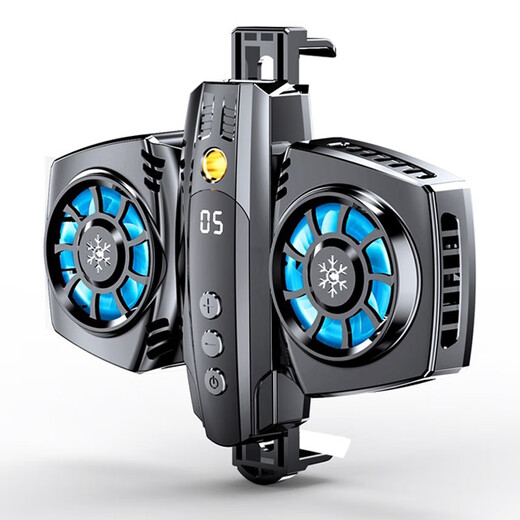 Qishiqi mobile phone radiator mobile phone cooling back clip divine Apple Huawei mobile phone cooler semiconductor ice cooling refrigeration air-cooled fan heater chicken live game black | dual-core semiconductor | temperature control digital display | RGB light | large heat dissipation area