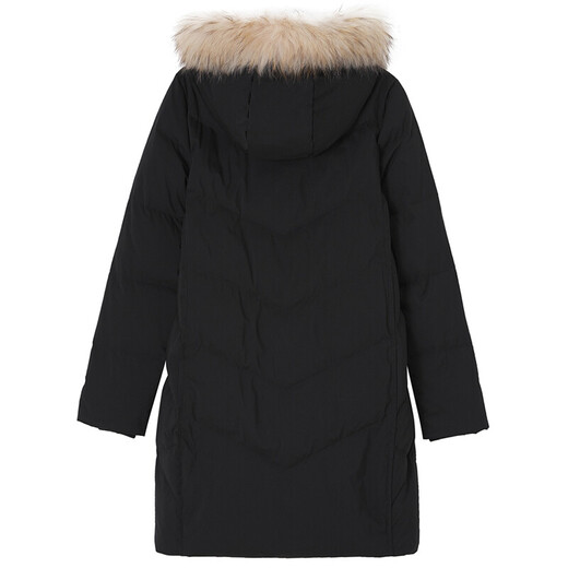 Flying in the Snow Autumn and Winter Large Fur Collar Down Jacket Women's Mid-Length Fashion Korean Style Casual Down Jacket Thick Warm Jacket Trendy X00140010 Black 155/80A Flying in the Snow Autumn and Winter Large Fur Collar Down Jacket Women's Mid-Length Fashion Korean Style Casual Down Jacket Thick Warm Jacket Trendy X00140010 Black 155/80A