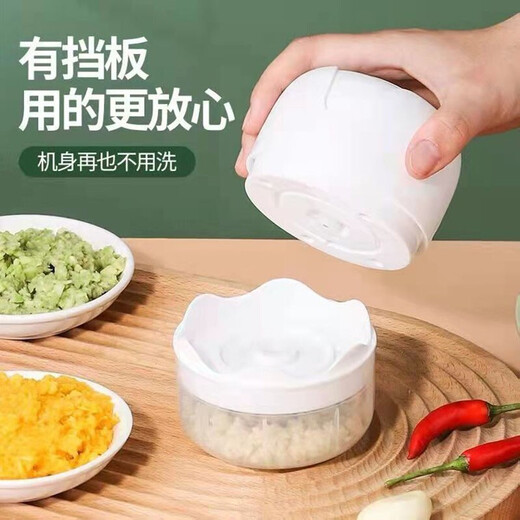 Electric garlic masher, home kitchen garlic pounder, garlic masher, garlic masher, minced garlic chili artifact cooking machine, upgraded sky white-250ML long battery life