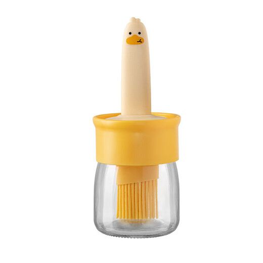 Xu Nian all-in-one oil bottle with brush food high temperature resistant retractable oil brush food grade baking barbecue kitchen pancake oil brush oil brush pot yellow food grade high temperature resistant