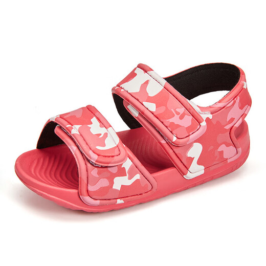 Children's sports sandals, children's beach shoes, lightweight and trendy cartoon children's EVA thick-soled outer wear, military green 29