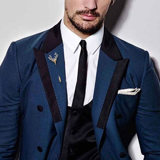 Farcoko brand brooch for men, high-end and elegant suit corsage, one-word brooch, fashion jewelry, birthday gift for boyfriend, golden white diamond