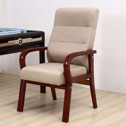 Wuhui leather chair, leather armrest, mahjong chair, cowhide computer chair, genuine leather office chair, study room, home chess and card room, conference room seat, thick cushion, high backrest, brown imitation cowhide