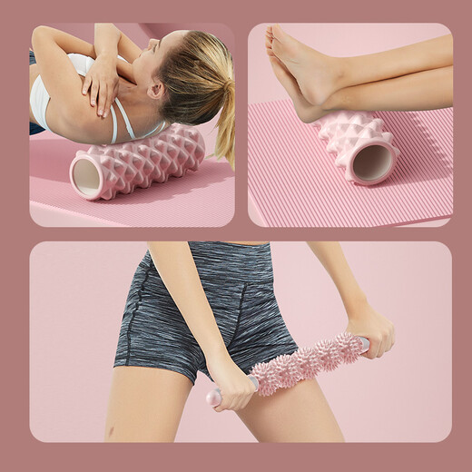 Langwei foam roller muscle relaxation massage roller slim calf mace yoga column Langya roller fitness equipment pink foam roller 45cm