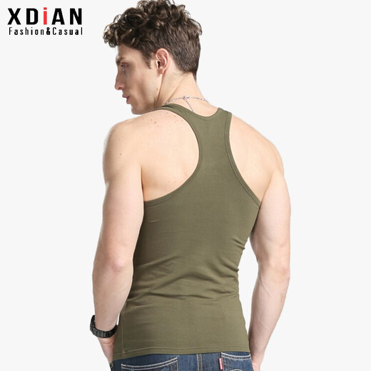 Continue to point I-shaped vest men's summer elastic slim casual fitness tight sports hurdle cotton men's suspender sleeveless waistcoat black XL size 128-138 Jin Jin is equal to 0.5 kg left and right slim fit