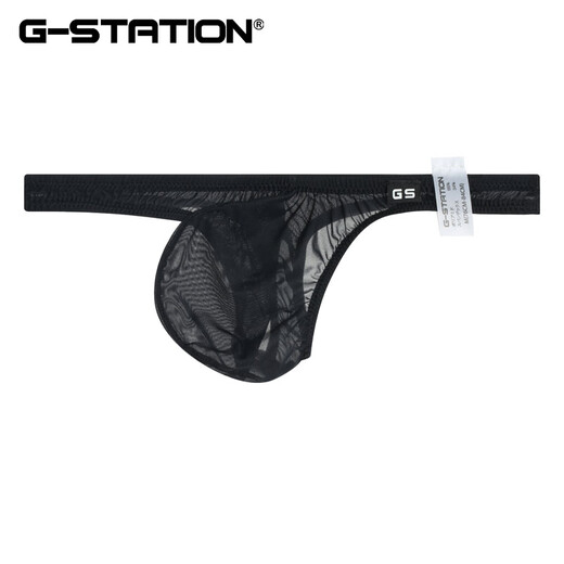 G-STATION ultra-thin silky high-transparency STC Japanese small men's thong breathable quick-drying sexy tight underwear size small white L (for small sizes, it is recommended to go up 1-2 sizes)