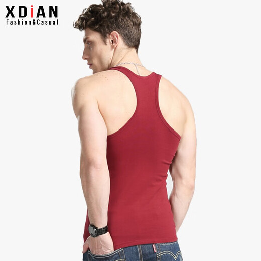 Continue to point I-shaped vest men's summer elastic slim casual fitness tight sports hurdle cotton men's suspender sleeveless waistcoat black XL size 128-138 Jin Jin is equal to 0.5 kg left and right slim fit