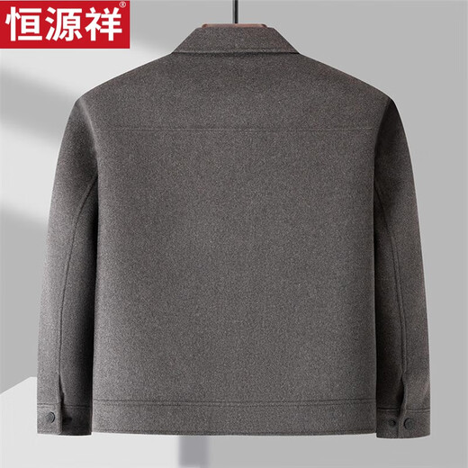 Hengyuanxiang 2024 Autumn and Winter Men's Sheep Wool Removable White Duck Down Liner Middle-aged Casual Thickened Warm Wool Jacket Camel M 90-110 Jin Jin equals 0.5 kg